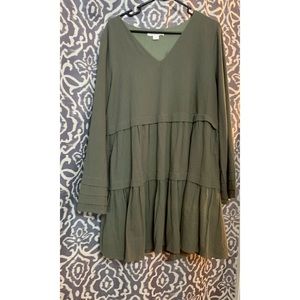 Olive tiered dress